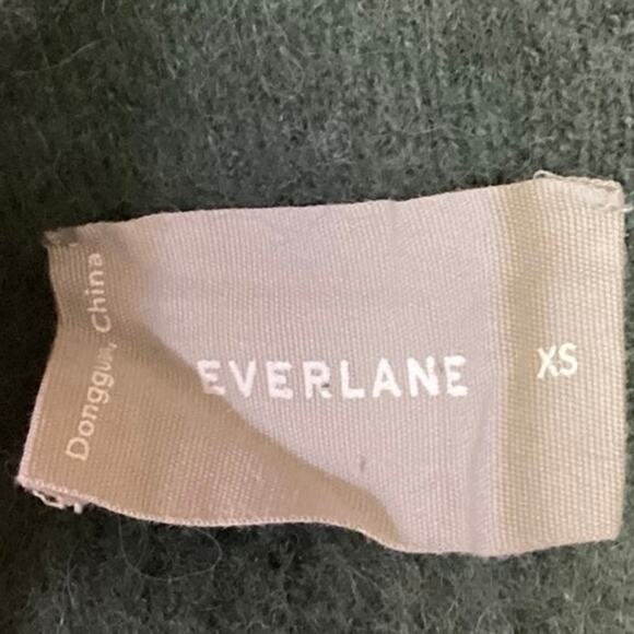 Everlane Green Alpaca Wool Mock Neck Balloon Sleeve Pullover Sweater Top Size XS - Picture 3 of 4